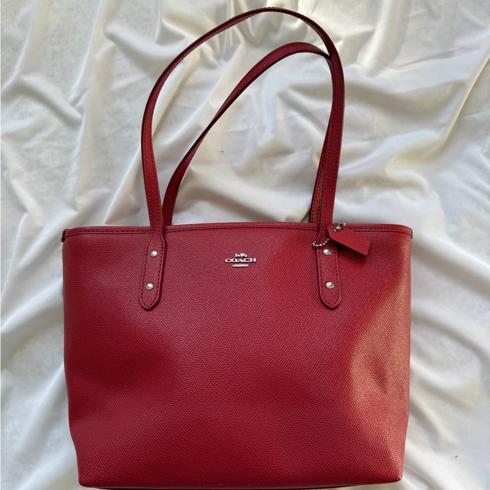 Coach Cherry Red Leather Tote